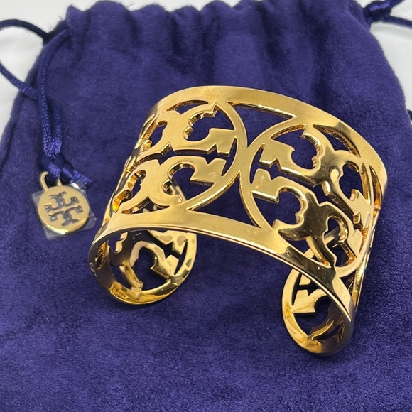 Tory Burch Jewelry Tori Burch Stunning Gold Wide Logo Reva Cuff